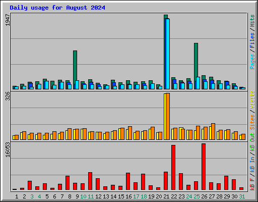 Daily usage for August 2024