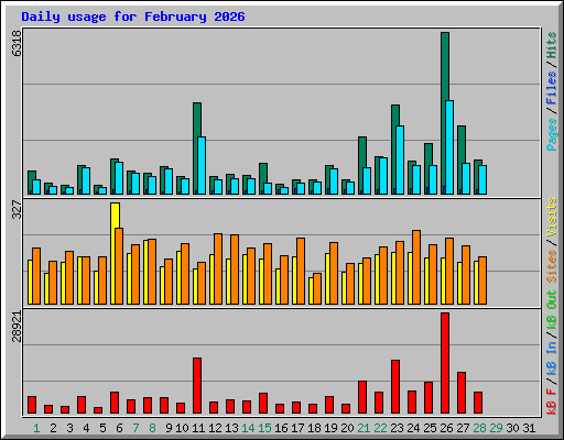 Daily usage for February 2026