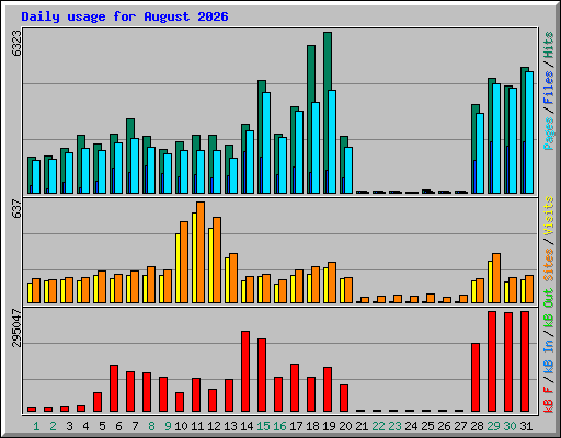 Daily usage for August 2026