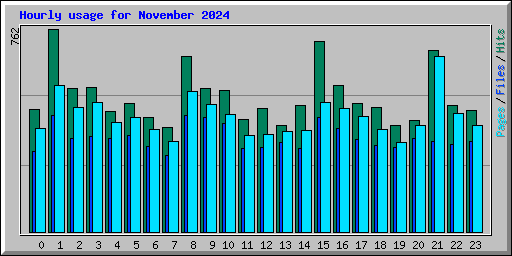 Hourly usage for November 2024