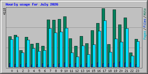 Hourly usage for July 2026