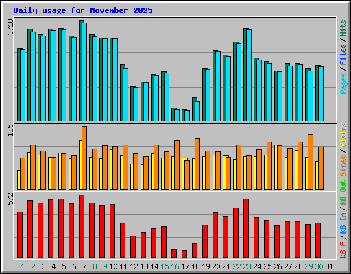 Daily usage for November 2025