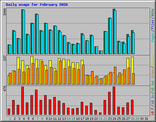 Daily usage for February 2026