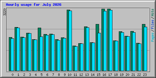 Hourly usage for July 2026