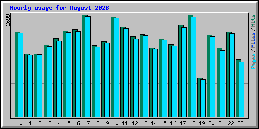 Hourly usage for August 2026