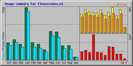 Usage summary for flexscreens.nl